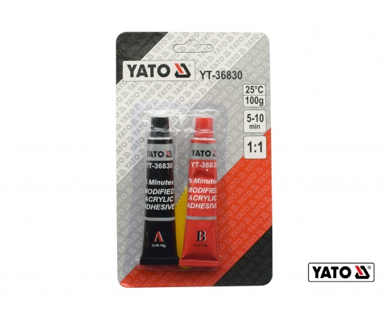 Фото 2 - Клей двокомпонентний акриловий YATO 5-10 хв по 10 г