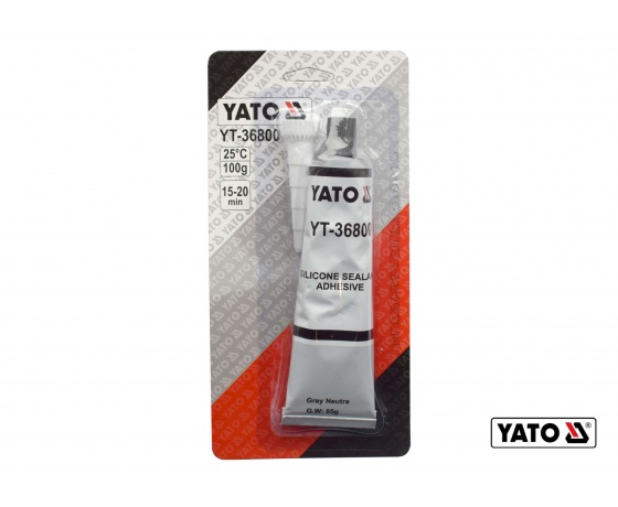 Фото 2 - Клей-герметик силіконовий термо- і оливостійкий сірий YATO 85 г