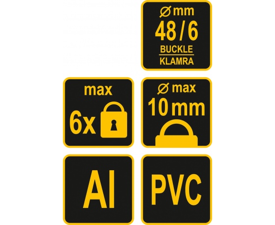 Фото 5 - Затискач пружинний алюмінієвий VOREL Ø6 x 48 мм для 6 навісних замків з дугою Ø≤ 10 мм