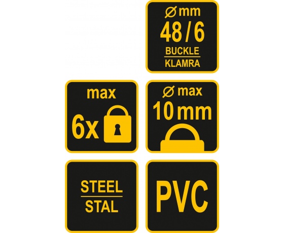 Фото 5 - Затискач пружинний сталевий VOREL Ø6 x 48 мм для 6 навісних замків з дугою Ø≤ 10 мм