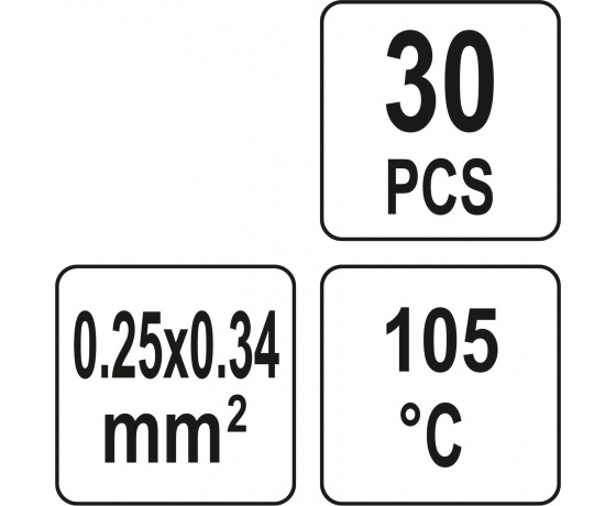 Фото 5 - Кембрики термоусадні до 105°C з оловом YATO, для провідників 0.25-0.34 мм², 30 шт.