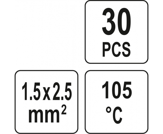Фото 5 - Кембрики термоусадні до 105°C з оловом YATO, для провідників 1.5-2.5 мм², 30 шт.