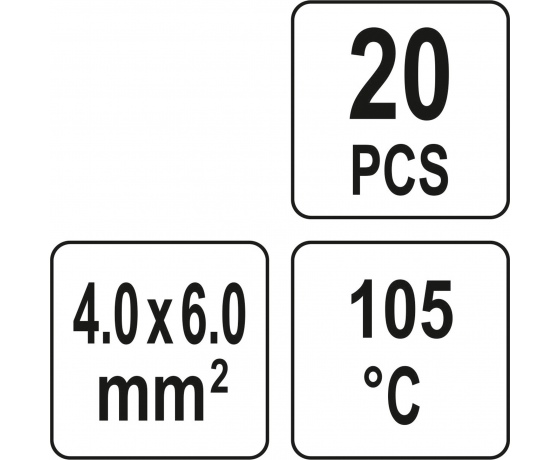 Фото 5 - Кембрики термоусадні до 105°C з оловом YATO, для провідників 4-6 мм², 20 шт.