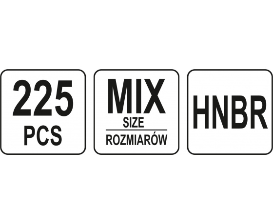 Фото 5 - Набір гумових прокладок різних розмірів YATO з каучука-HNBR, для систем кондиціонування 225 шт.
