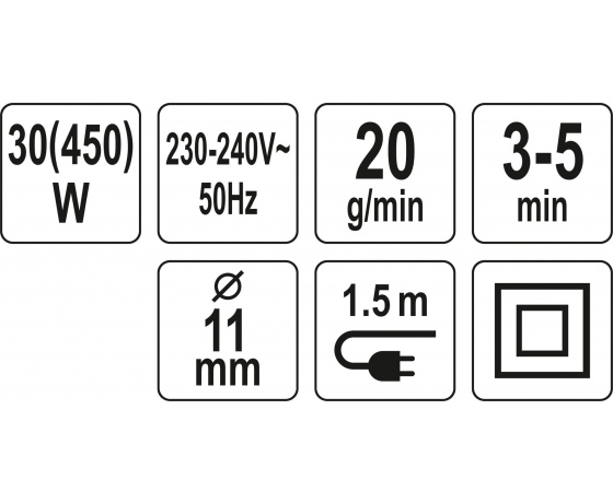 Фото 5 - Пістолет клейовий мережевий YATO для стержнів Ø=11 мм, 450 Вт