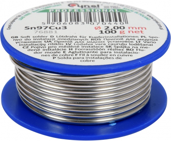 Фото 2 - Припій для паяння міді CYNEL, Ø 2 мм, дротяний на котушці 100 г