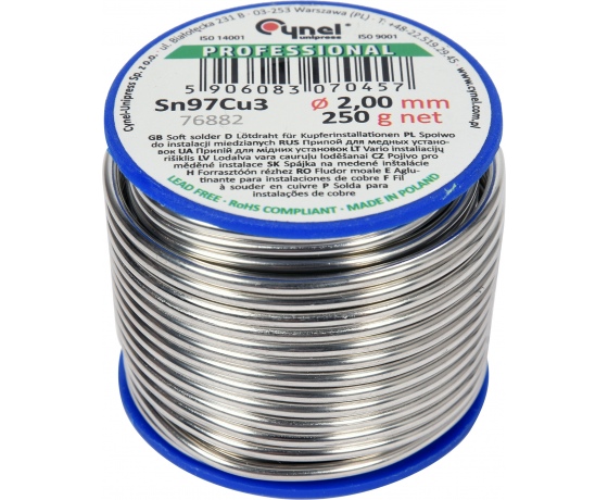 Фото 2 - Припій для паяння міді CYNEL, Ø 2 мм, дротяний на котушці 250 г