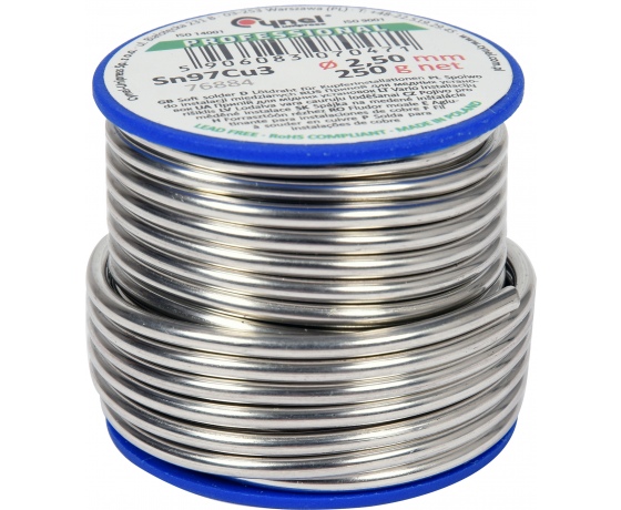 Фото 2 - Припій для паяння міді CYNEL, Ø 2.5 мм, дротяний на котушці 250 г