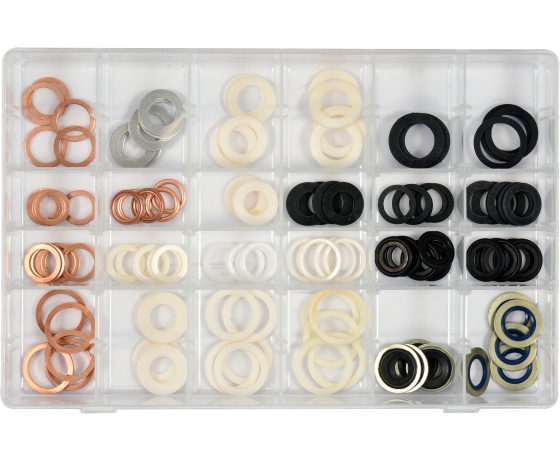 Фото 2 - Прокладки для зливних корків YATO різних розмірів, 120 шт.