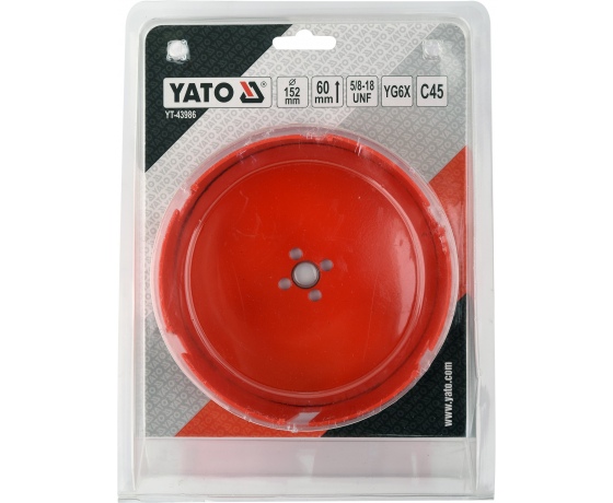 Фото 4 - Свердло корончате по силікату, кераміці, плитах OSB YATO Ø152 x 60 мм, 5/8