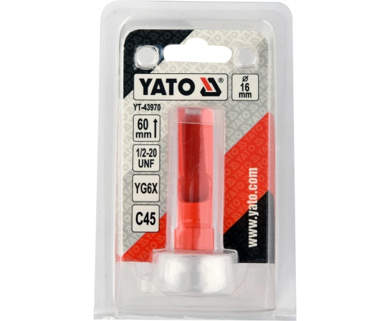 Фото 4 - Свердло корончате по силікату, кераміці, плитах OSB YATO Ø16 x 60 мм, 1/2