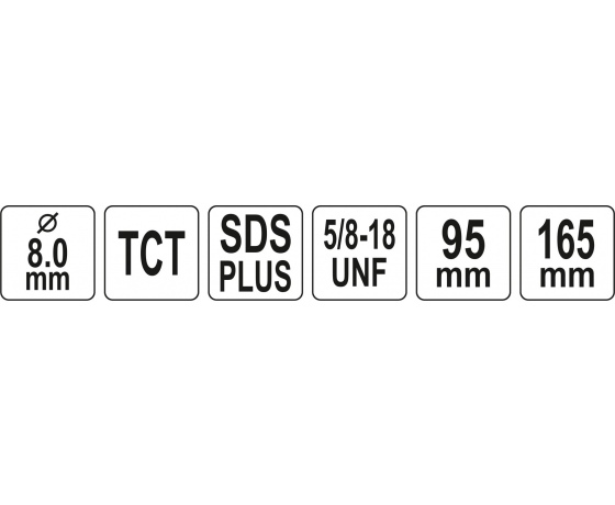 Фото 5 - Тримач YATO зі свердлом Ø8 мм SDS+, для корончатих свердл 5/8