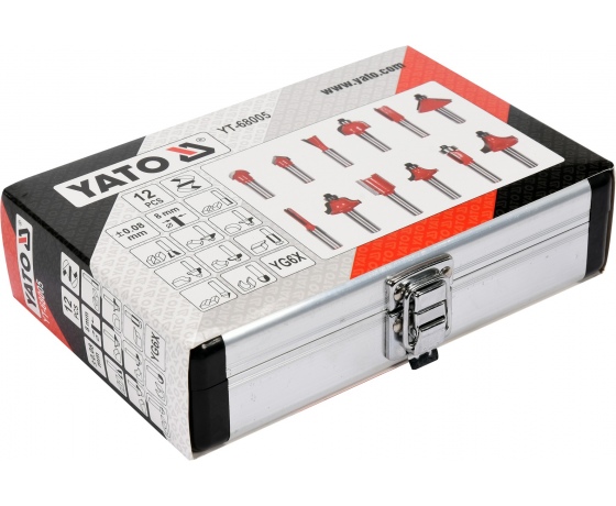 Фото 3 - Фрези YATO по дереву зі шпинделем Ø8 мм, 12 шт.