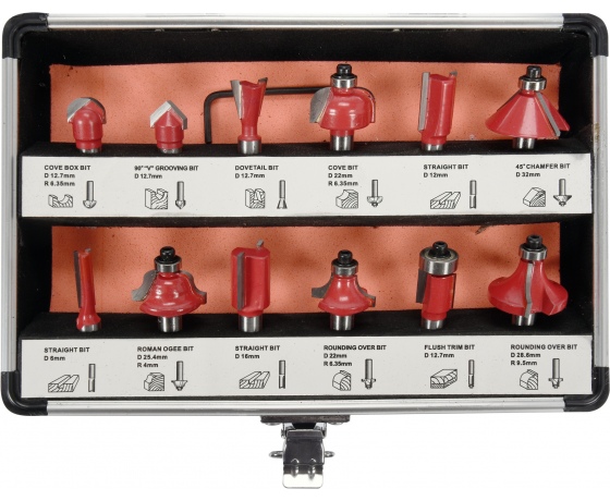 Фото 4 - Фрези YATO по дереву зі шпинделем Ø8 мм, 12 шт.