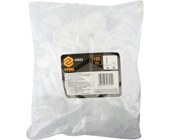 Фото 2 - Чашки 50 штук та стяжки 50 штук для вирівнювання плитки VOREL, мінімальний стик 0.75 мм, плитка 3-40 мм