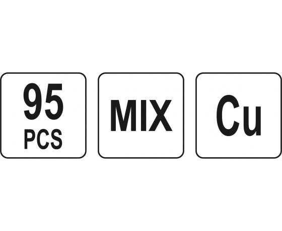 Фото 2 - Шайби мідні YATO різних розмірів, набір 95 шт.