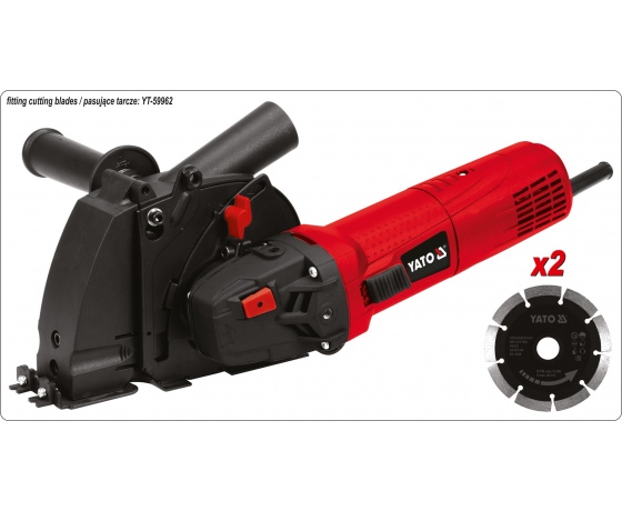 Фото 3 - Штроборіз мережевий YATO, 1700 Вт, 2 диски Ø125 x 22.23 x 2 мм, глибина/ширина 28/30 мм