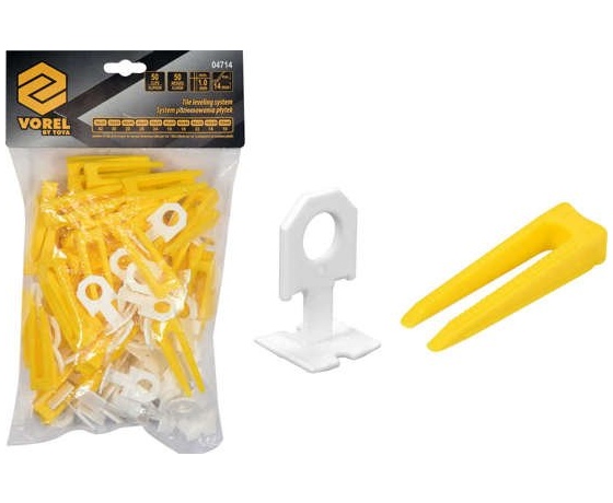 Фото 2 - Кліпси і клини VOREL, t= 1 мм для викладання керамічної клитки, кпл. 50 і 50 шт.