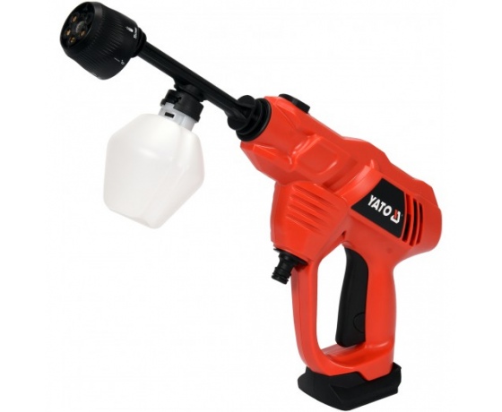Фото 2 - Мийка високого тиску акумулят. Li-Ion 18В, YATO: макс. P= 2.3 МПа, шланг-6 м, функція всмокт. води
