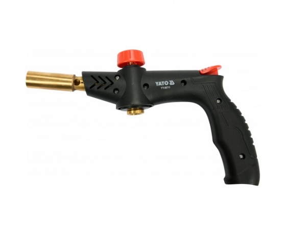 Фото 2 - Пальник газовий з п'єзозапалом YATO, 1.7 кВт, 123 г/год, 360° тип з`єднання EURO EN417