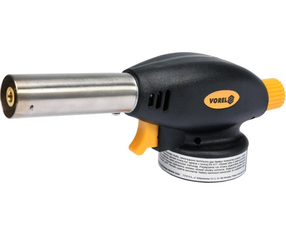 Фото 2 - Газовий пальник VOREL з п`єзозапалом; тип з`єднання EN417 макс. t=1300°C, P= 1,3 кВт