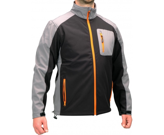 Фото 3 - Куртка робоча SOFTSHELL YATO розмір S, чорно-сіра, 3 кишені, 96% поліестер і 4% спандекс