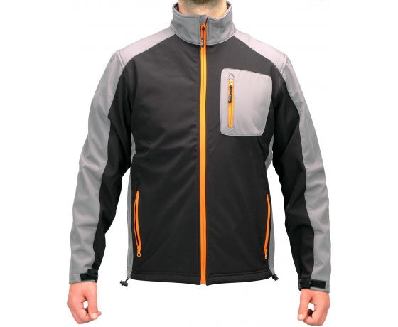 Фото 4 - Куртка робоча SOFTSHELL YATO розмір S, чорно-сіра, 3 кишені, 96% поліестер і 4% спандекс