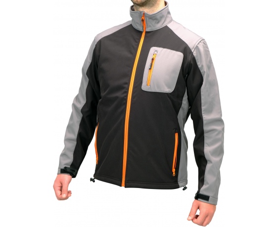 Фото 5 - Куртка робоча SOFTSHELL YATO розмір S, чорно-сіра, 3 кишені, 96% поліестер і 4% спандекс
