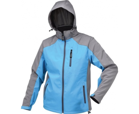 Фото 2 - Куртка робоча SOFTSHELL з прикріп капюшоном YATO розм XXXL, синьо-сіра, 3 кише, 96% поліес і 4% спан