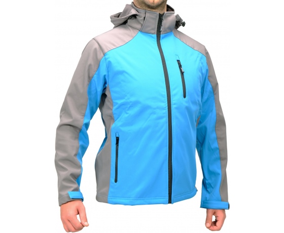 Фото 3 - Куртка робоча SOFTSHELL з прикріпн капюшоном YATO розм S, синьо-сіра, 3 кишені, 96% поліес і 4% спан