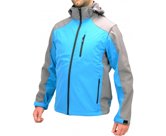 Фото 4 - Куртка робоча SOFTSHELL з прикріпн капюшоном YATO розм S, синьо-сіра, 3 кишені, 96% поліес і 4% спан