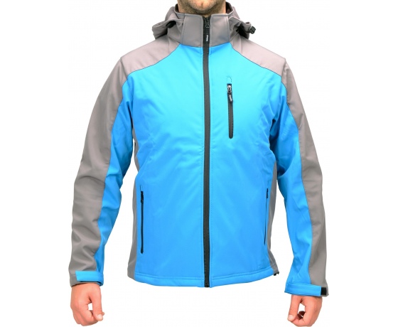 Фото 5 - Куртка робоча SOFTSHELL з прикріпн капюшоном YATO розм S, синьо-сіра, 3 кишені, 96% поліес і 4% спан