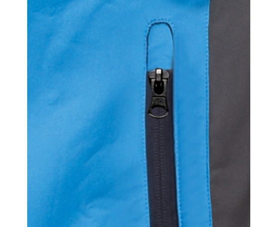 Фото 8 - Куртка робоча SOFTSHELL з прикріпн капюшоном YATO розм S, синьо-сіра, 3 кишені, 96% поліес і 4% спан