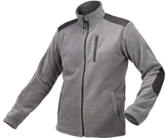 Фото 2 - Куртка робоча з грубого фліса YATO розмір XL, сіра, 3 кишені, зміцнювальні нашивки, 100% поліестер