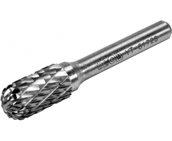 Фото 2 - Фреза циліндрична округлена з карбіду вольфрама YATO, Ø= 10 мм, l= 56/16 мм, з шпинделем Ø= 6 мм