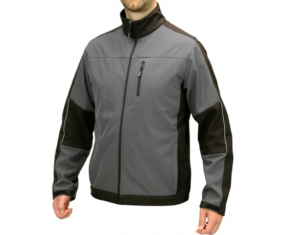 Фото 4 - Куртка робоча SOFTSHELL YATO розмір S, чорно-темно-сіра, 3 кишені, 96% поліестер і 4% спандекс
