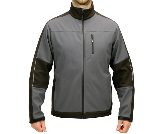 Фото 5 - Куртка робоча SOFTSHELL YATO розмір S, чорно-темно-сіра, 3 кишені, 96% поліестер і 4% спандекс