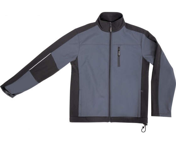 Фото 8 - Куртка робоча SOFTSHELL YATO розмір S, чорно-темно-сіра, 3 кишені, 96% поліестер і 4% спандекс