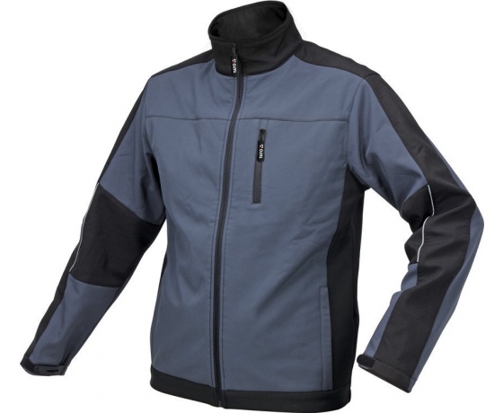 Фото 2 - Куртка робоча SOFTSHELL YATO розмір S, чорно-темно-сіра, 3 кишені, 96% поліестер і 4% спандекс