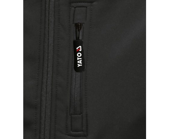 Фото 13 - Куртка робоча SOFTSHELL з прикріпн капюшоном YATO розм S, чорна, 3 кишені, 96% поліест і 4% спандекс