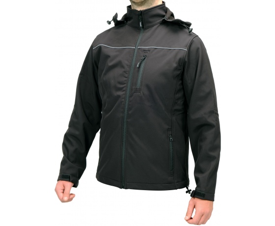 Фото 3 - Куртка робоча SOFTSHELL з прикріпн капюшоном YATO розм S, чорна, 3 кишені, 96% поліест і 4% спандекс