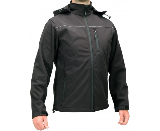 Фото 4 - Куртка робоча SOFTSHELL з прикріпн капюшоном YATO розм S, чорна, 3 кишені, 96% поліест і 4% спандекс