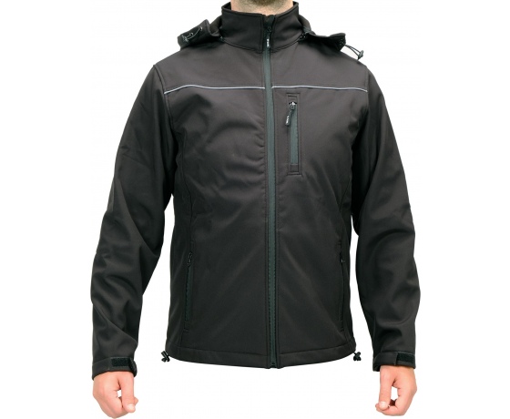 Фото 5 - Куртка робоча SOFTSHELL з прикріпн капюшоном YATO розм S, чорна, 3 кишені, 96% поліест і 4% спандекс
