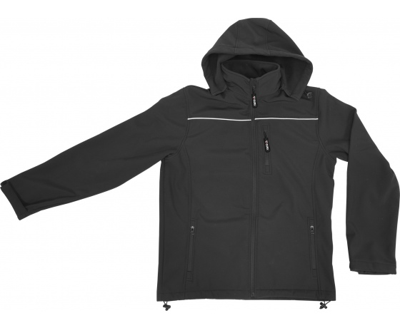 Фото 10 - Куртка робоча SOFTSHELL з прикріпн капюшоном YATO розм S, чорна, 3 кишені, 96% поліест і 4% спандекс