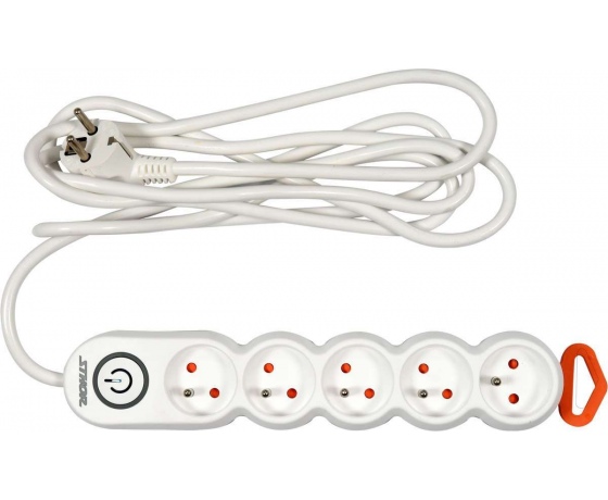 Фото 2 - Подовжувач мережевий STHOR: l= 1,5 м, колодка з 5 гніздами і вмик, 3-жильний Ø=1,5 мм², з заземл