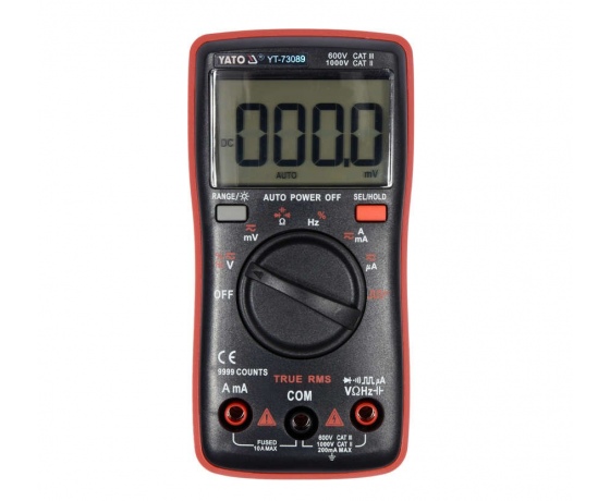 Фото 2 - Мультиметр TRUE RMS електричних параметрів YATO з LCD-цифровим діапазоном 9999