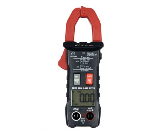 Фото 2 - Мультиметр-кліщі TRUE RMS електричних параметрів і темп-ри YATO, діапаз AC/DC- 0-600 А, -30- 1000 ºC