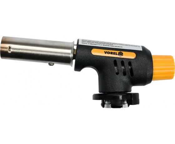 Фото 2 - Газовий пальник VOREL з п`єзозапалом; тип з`єднання EN417 макс. t=1300°C, P= 1,3 кВт