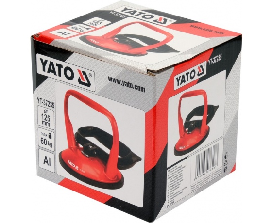 Фото 4 - Присоска для монтажу скла одинарна YATO: чашка Ø= 125 мм, m= 60 кг