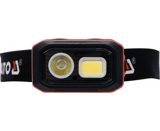 Фото 2 - Ліхтар COB-діодний на чоло YATO; живл. від 3х ААА акумулят 3,7 В 1000 мАгод, 500 Lm, з датчиком руху